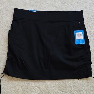 Columbia Sportswear Omni Shield Skort Sz Large Black Side Ruching Outdoor NWT
